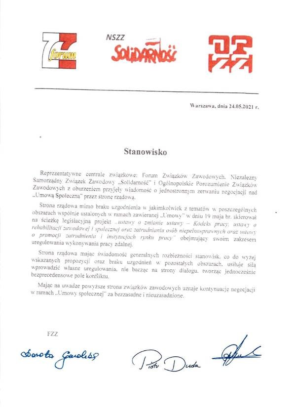 stanowisko związków